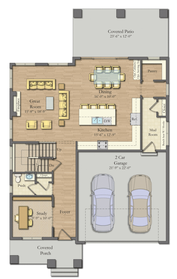 House Design - Farmhouse Floor Plan - Main Floor Plan #1057-15