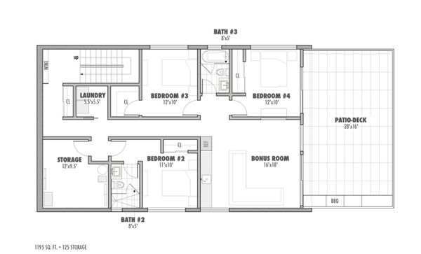 Modern Floor Plan - Lower Floor Plan #469-1