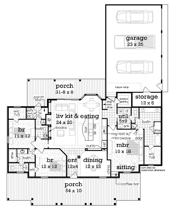 House Blueprint - Farmhouse Floor Plan - Main Floor Plan #45-639