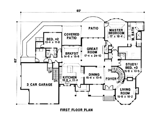 Traditional Floor Plan - Main Floor Plan #67-136