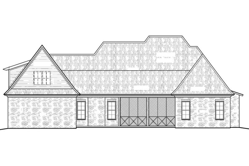 House Plan Design - Exterior - Rear Elevation for European House Plan #1081-47 - 4 bed, 3 bath