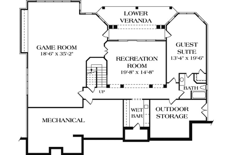 Home Plan - Floor Plan - Lower Floor for Colonial House Plan #453-17 - 5 bed, 4.5 bath