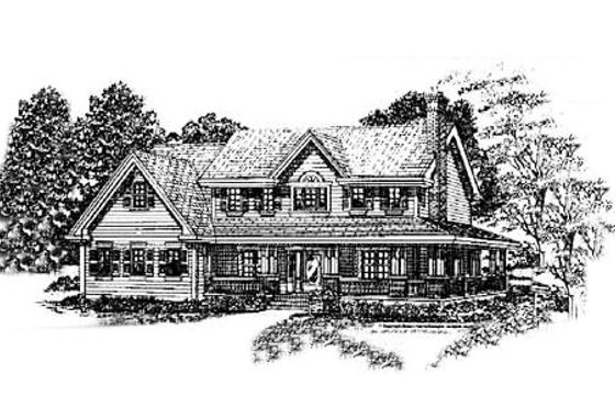 Exterior - Front Elevation for Country House Plan #47-642 - 4 bed, 2.5 bath