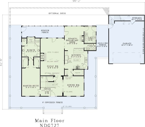 House Design - Colonial Floor Plan - Main Floor Plan #17-2933