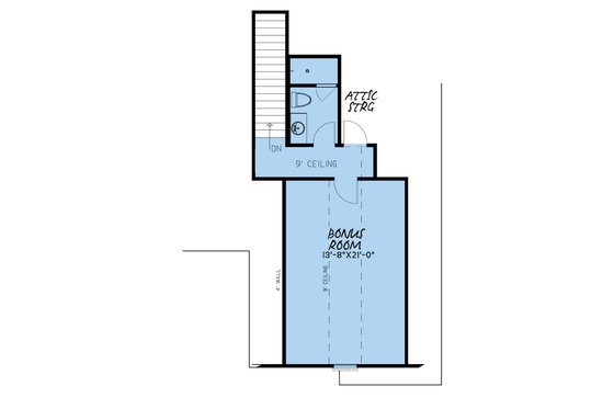 Floor Plan - Upper Floor for European House Plan #923-28 - 4 bed, 3 bath