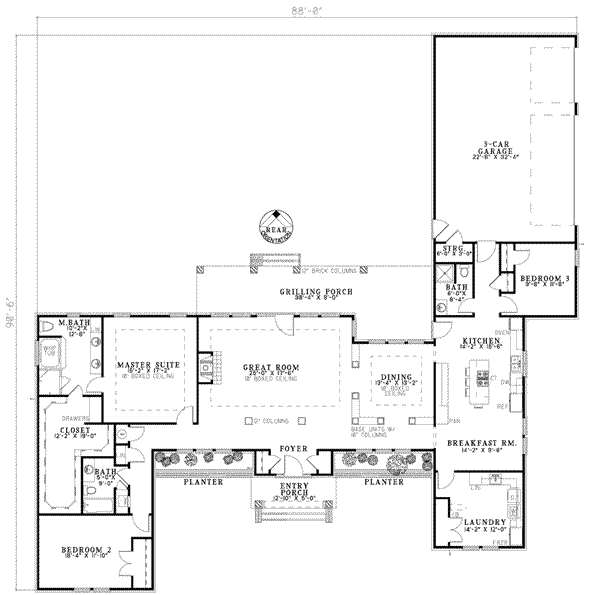 Dream House Plan - European Floor Plan - Main Floor Plan #17-2169