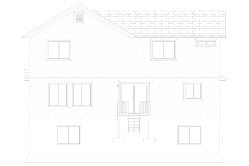 House Design - Exterior - Rear Elevation 2 for Traditional House Plan #1060-385 - 3 bed, 2.5 bath