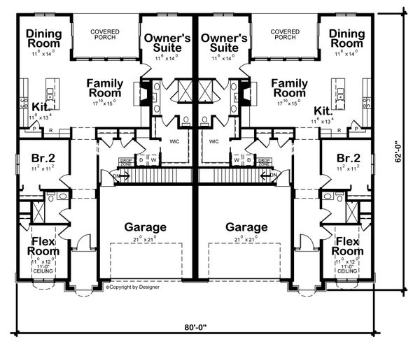 House Plan Design - European Floor Plan - Main Floor Plan #20-2436