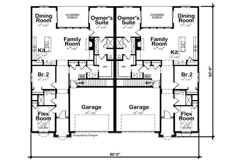 Architectural House Design - Floor Plan - Main Floor for European House Plan #20-2436 - 4 bed, 4 bath