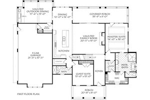 Floor Plan - Main Floor for Farmhouse House Plan #927-1013 - 4 bed, 3 bath