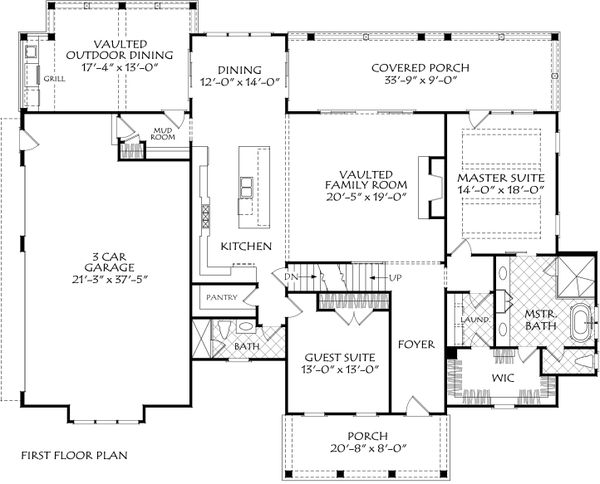 Farmhouse Floor Plan - Main Floor Plan #927-1013