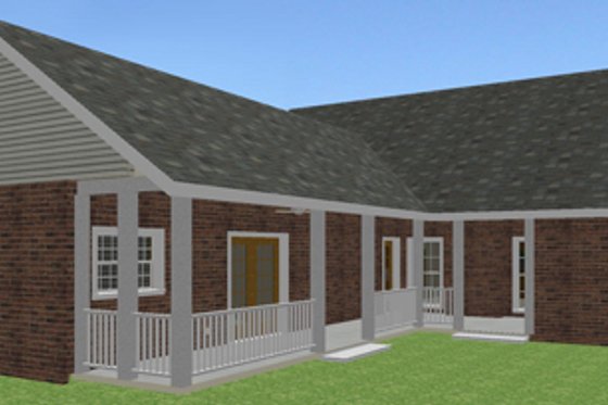 Exterior - Rear Elevation for Ranch House Plan #44-101 - 3 bed, 2 bath