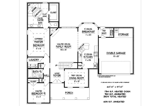 Floor Plan - Main Floor for European House Plan #424-184 - 4 bed, 3 bath