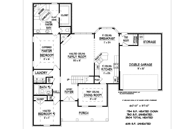 European Style House Plan - 4 Beds 3 Baths 2504 Sq/Ft Plan #424-184 ...