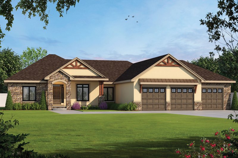 Dream House Plan - Craftsman Exterior - Front Elevation Plan #20-2401