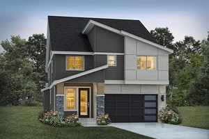 Contemporary Exterior - Front Elevation Plan #569-66