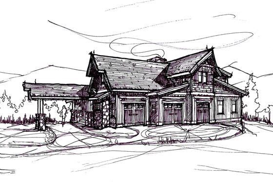 Exterior - Other Elevation for Craftsman House Plan #921-3 - 5 bed, 6.5 bath