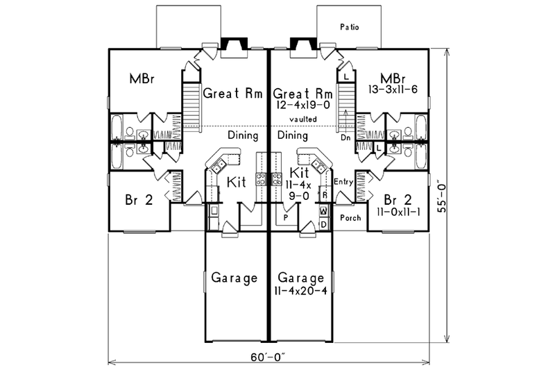 Dream House Plan - Floor Plan - Main Floor for European House Plan #57-147 - 2 bed, 2 bath