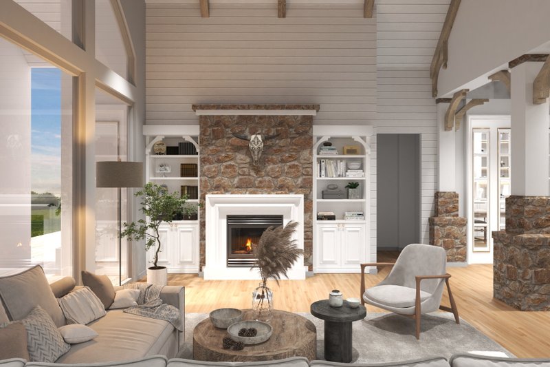 House Blueprint - Interior - Family Room 1 for Traditional House Plan #54-427 - 5 bed, 4.5 bath