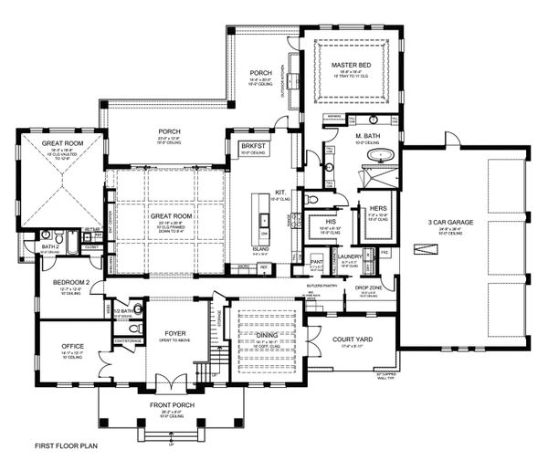 Home Plan - Southern Floor Plan - Main Floor Plan #1058-178