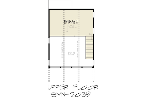Floor Plan - Upper Floor for Modern House Plan #923-398 - 1 bed, 1 bath