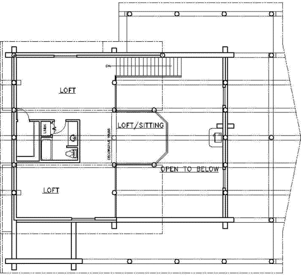 House Blueprint - Log Floor Plan - Upper Floor Plan #117-113