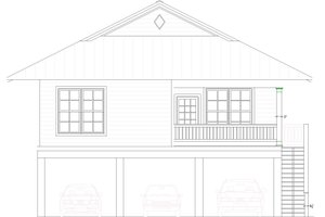Exterior - Rear Elevation for Beach House Plan #932-907 - 3 bed, 2 bath