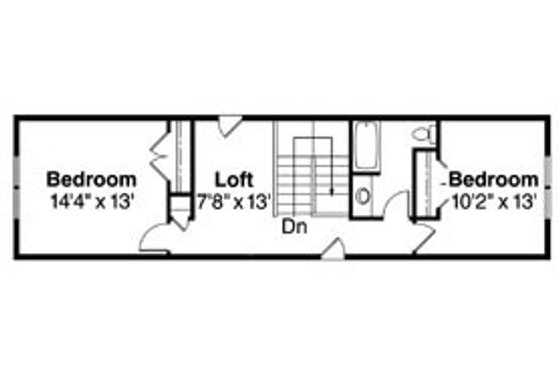 Floor Plan - Upper Floor for Bungalow House Plan #124-736 - 3 bed, 2.5 bath