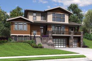 Contemporary Exterior - Front Elevation Plan #48-680