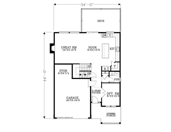 Craftsman Floor Plan - Main Floor Plan #53-556