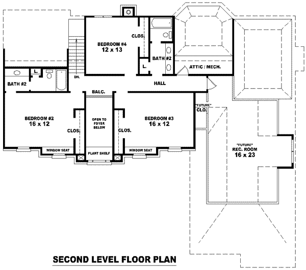 European Floor Plan - Upper Floor Plan #81-1066