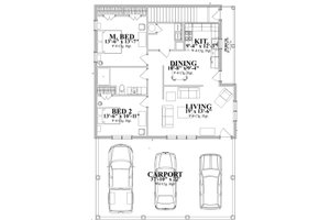 Floor Plan - Main Floor for Traditional House Plan #63-340 - 2 bed, 2 bath
