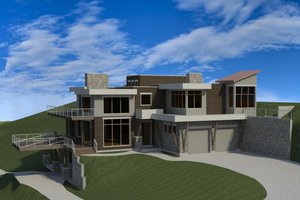 Modern Exterior - Front Elevation Plan #920-91