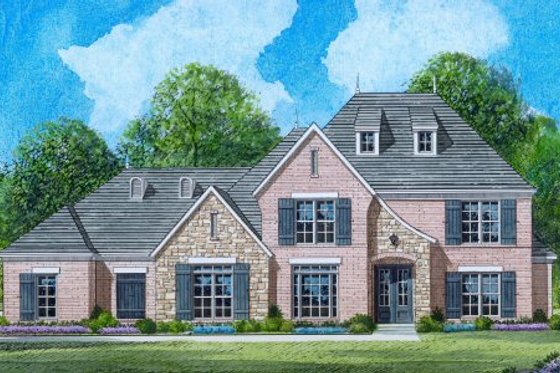 Exterior - Front Elevation for European House Plan #424-359 - 4 bed, 3 bath