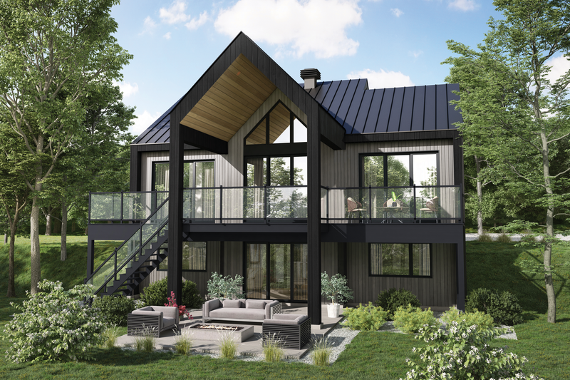 House Blueprint - Cabin Exterior - Front Elevation Plan #25-4965