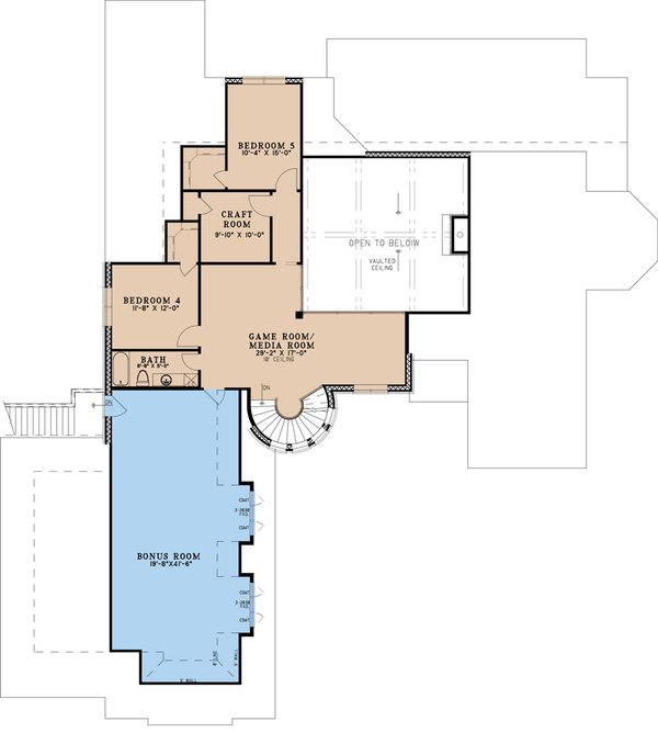 House Blueprint - European Floor Plan - Upper Floor Plan #923-293