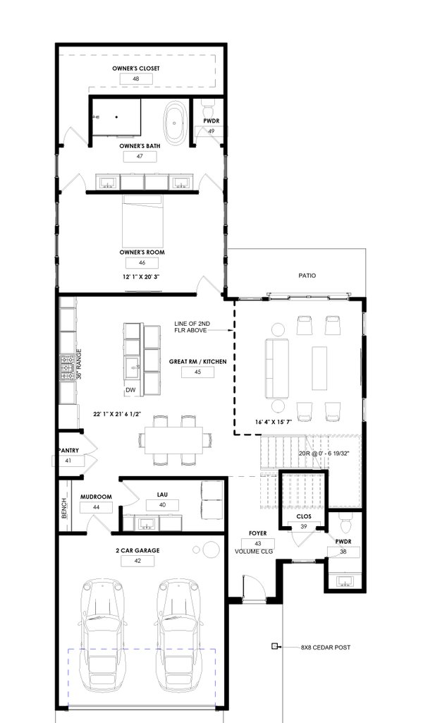 Home Plan - Floor Plan - Main Floor for Contemporary House Plan #1129-15 - 4 bed, 3.5 bath