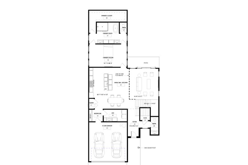 Home Plan - Floor Plan - Main Floor for Contemporary House Plan #1129-15 - 4 bed, 3.5 bath
