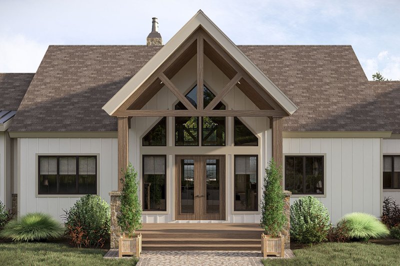 Architectural House Design - Exterior - Front Elevation 4 for Prairie House Plan #455-816 - 2 bed, 2.5 bath