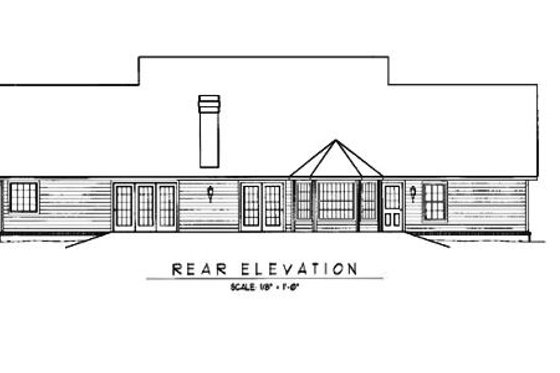 Exterior - Rear Elevation for Country House Plan #11-112 - 3 bed, 2.5 bath