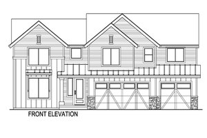 Exterior - Front Elevation 3 for Farmhouse House Plan #569-57 - 5 bed, 3 bath