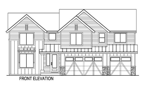 Exterior - Front Elevation 3 for Farmhouse House Plan #569-57 - 5 bed, 3 bath