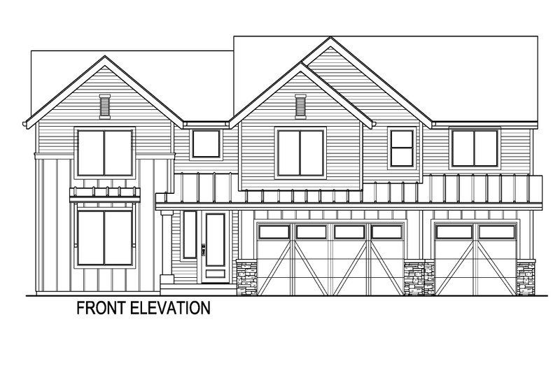 Dream House Plan - Exterior - Front Elevation 3 for Farmhouse House Plan #569-57 - 5 bed, 3 bath