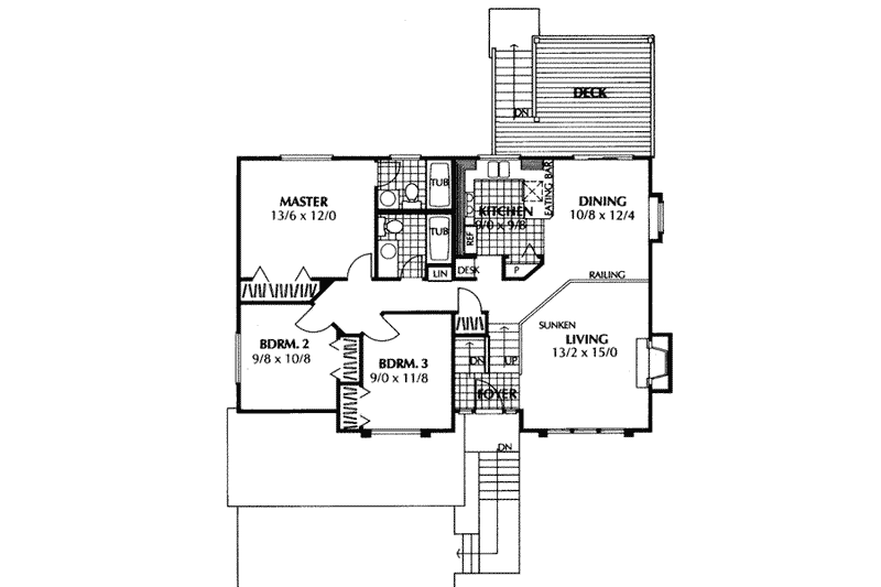 House Plan Design - Floor Plan - Main Floor for Traditional House Plan #87-301 - 4 bed, 3 bath