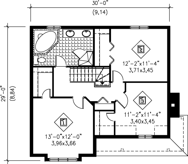 Farmhouse Floor Plan - Upper Floor Plan #25-265