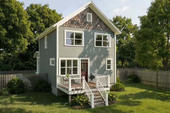 Exterior - Rear Elevation 1 for Craftsman House Plan #79-313 - 3 bed, 2.5 bath