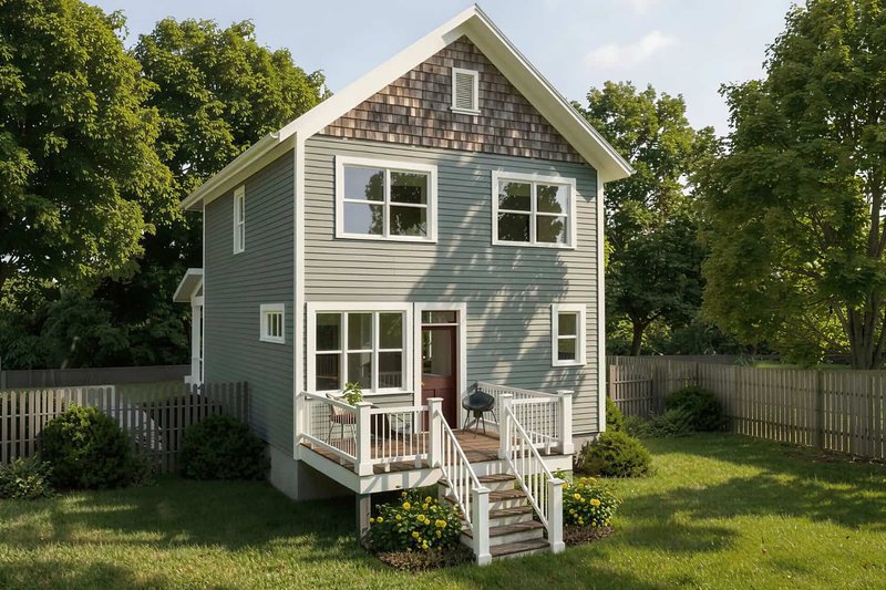 Dream House Plan - Exterior - Rear Elevation 1 for Craftsman House Plan #79-313 - 3 bed, 2.5 bath