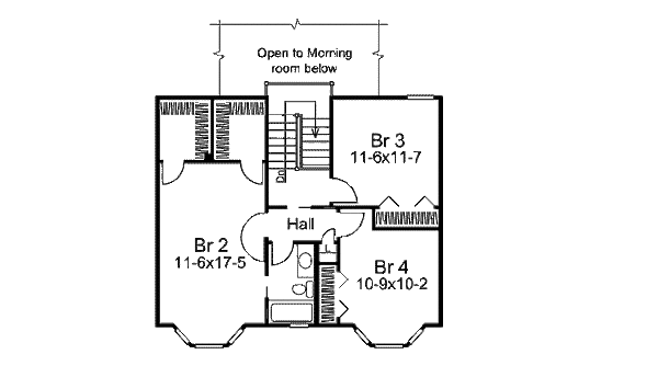 Dream House Plan - Traditional Floor Plan - Upper Floor Plan #57-306