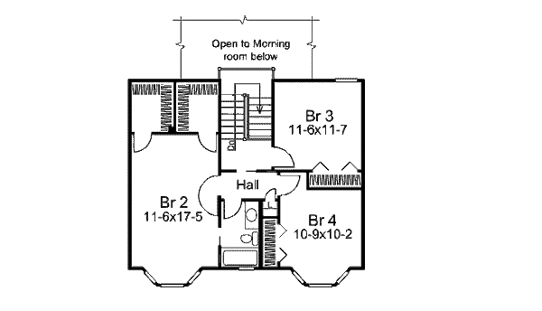 Home Plan - Traditional Floor Plan - Upper Floor Plan #57-306