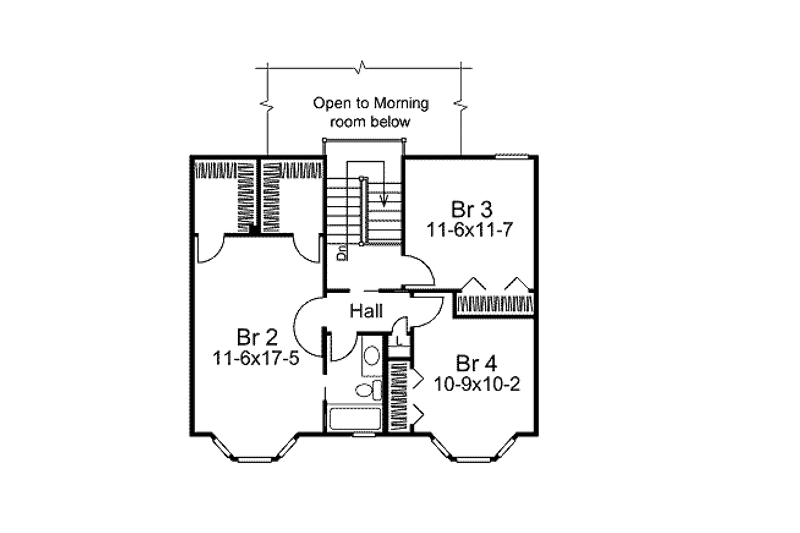 Home Plan - Floor Plan - Upper Floor for Traditional House Plan #57-306 - 4 bed, 2.5 bath